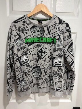 2/$20 Minecraft Boys' Gray Crewneck Long Sleeve Sweatshirt